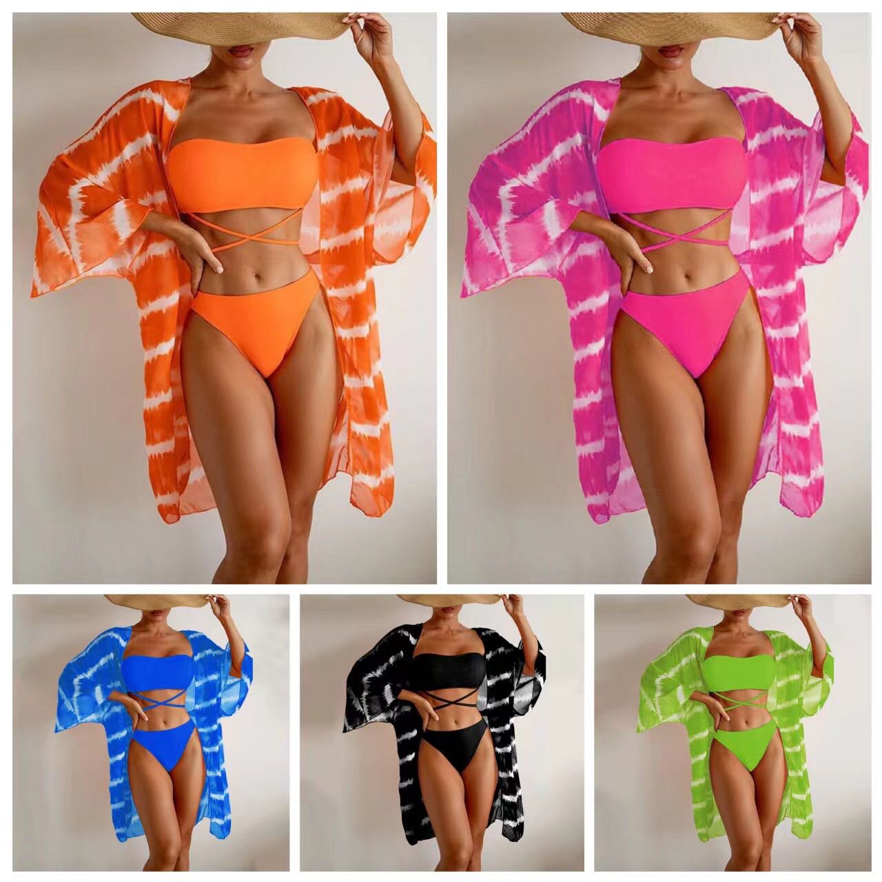Conjunto Biquini e Saída Tropical Glam